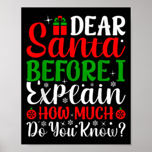 Affiche Cher Père Noël Avant D'Expliquer Combien Connaisse