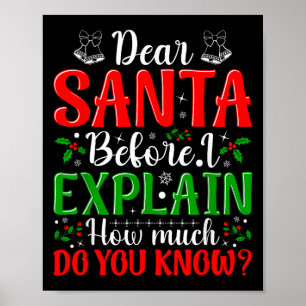 Affiche Cher Père Noël Avant D'Expliquer Combien Connaisse