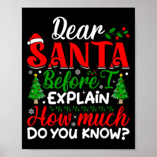 Affiche Cher Père Noël Avant D'Expliquer Combien Connaisse