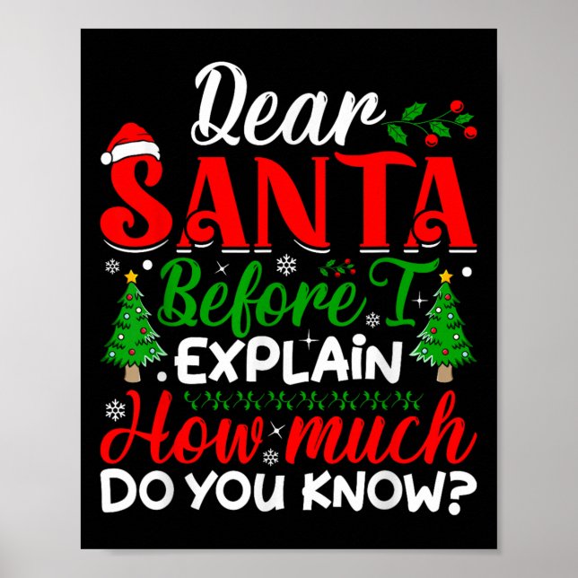 Affiche Cher Père Noël Avant D'Expliquer Combien Connaisse (Devant)