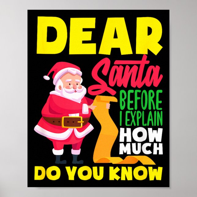 Affiche Cher Père Noël avant d'expliquer combien vous en s (Devant)