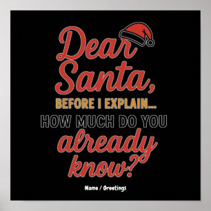 Affiche Cher Père Noël Avant que je n'explique Citation de