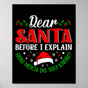 Affiche Cher Père Noël avant que j'explique combien en sav