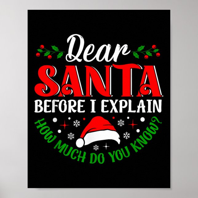 Affiche Cher Père Noël avant que j'explique combien en sav (Devant)