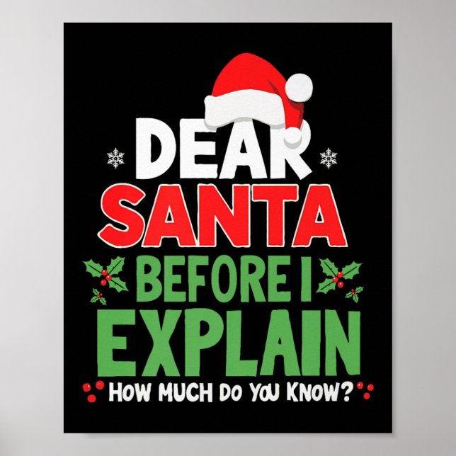 Affiche Cher Père Noël avant que j'explique combien en sav (Devant)