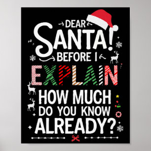 Affiche Cher Père Noël avant que j'explique combien en sav