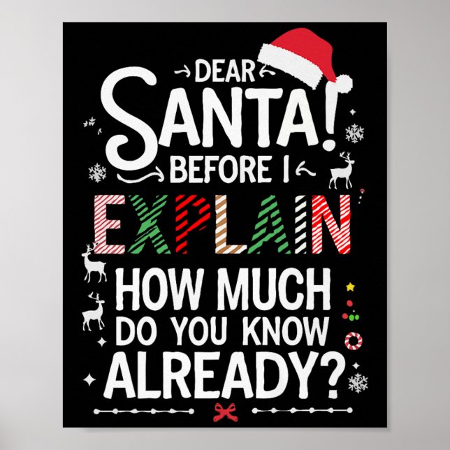 Affiche Cher Père Noël avant que j'explique combien en sav (Devant)