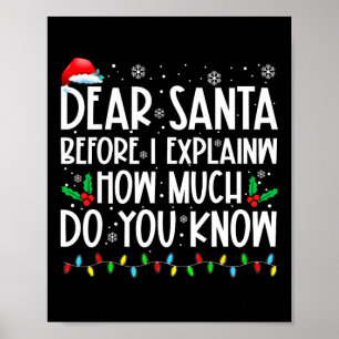 Affiche Cher Père Noël avant que j'explique combien savez-