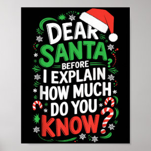 Affiche Cher Père Noël avant que j'explique combien savez-