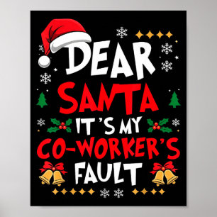 Affiche Cher Père Noël C'est la faute de mon collègue Humo