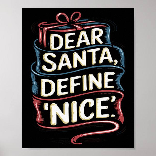 Affiche Cher Père Noël Définir Nice Noël (Devant)