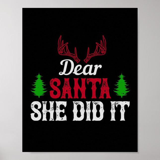 Affiche Cher Père Noël, Elle L'A Fait (Devant)