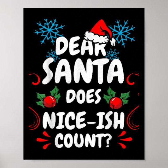 Affiche Cher Père Noël fait beau compte drôle Noël Jok (Devant)