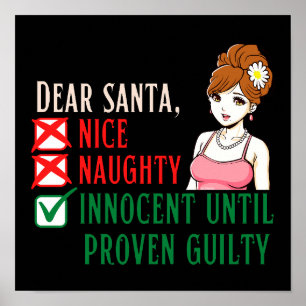 AFFICHE CHER PÈRE NOËL, INNOCENTE JUSQU'À CE QU'IL SOIT PR