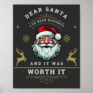 Affiche Cher Père Noël, J'Ai Été Méchant Et Ça Vaut La Pei