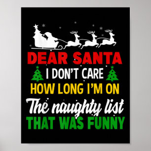 Affiche Cher Père Noël, je me fiche du temps que je passe