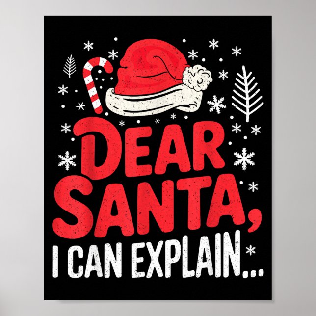 Affiche Cher Père Noël je peux expliquer drôle chrétien  (Devant)
