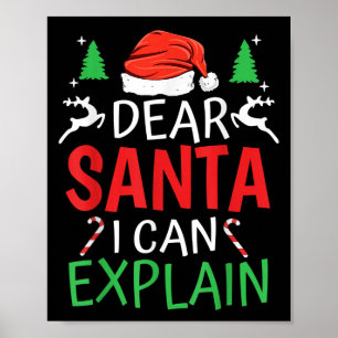 Affiche Cher Père Noël je peux expliquer drôle de blague d