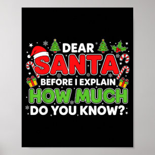 Affiche Cher Père Noël, je peux expliquer drôle de Noël Ho