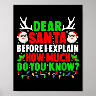 Affiche Cher Père Noël, Je Peux Expliquer Drôle Les Hommes