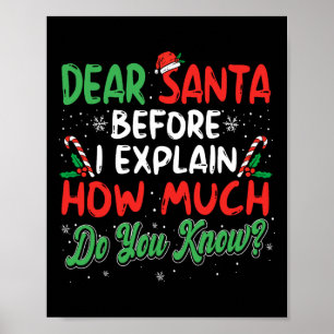 Affiche Cher Père Noël Je Peux Expliquer Fun Noël Hommes F