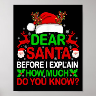 Affiche Cher Père Noël Je Peux Expliquer Funny Christmas S