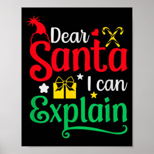 Affiche Cher Père Noël je peux expliquer Funny Noël