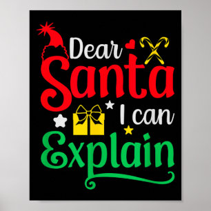 Affiche Cher Père Noël je peux expliquer Funny Noël 