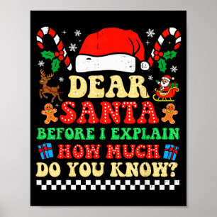 Affiche Cher Père Noël je peux expliquer Funny Noël Xmas S