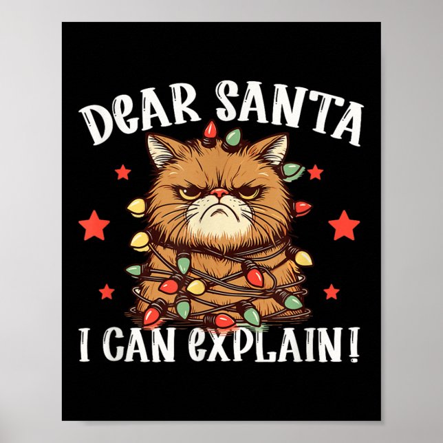 Affiche Cher Père Noël je peux expliquer le chat l'a fait  (Devant)