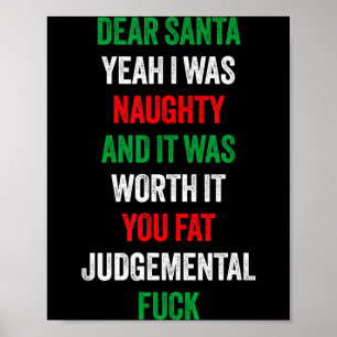 Affiche Cher Père Noël j'étais méchant et ça en valait la
