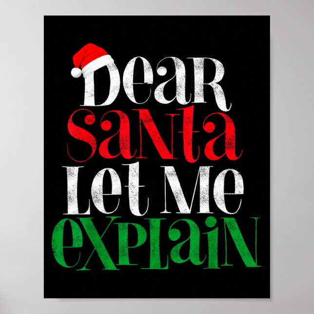 Affiche Cher Père Noël Laissez-Moi Expliquer Drôle de Pyja (Devant)