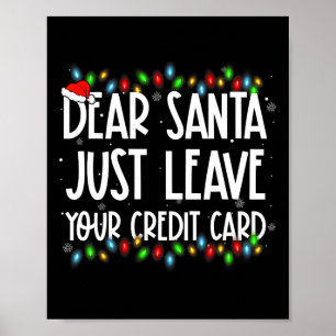 Affiche Cher Père Noël Laissez Votre Carte De Crédit Famil
