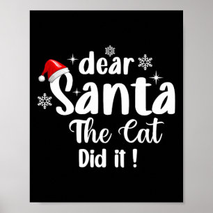 Affiche Cher Père Noël Le Chat L'A Fait Drôle Noël