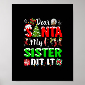 Affiche Cher Père Noël Ma Soeur L'A Fait Drôle Famille De