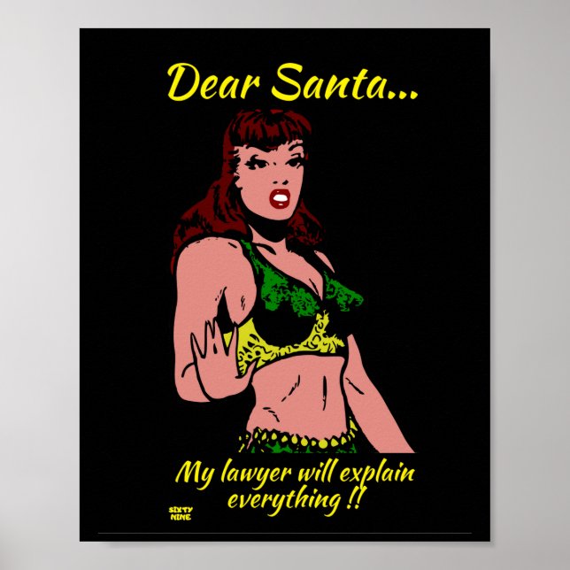 Affiche CHER PÈRE NOËL.. MON AVOCAT VA... drôle de noël (Devant)