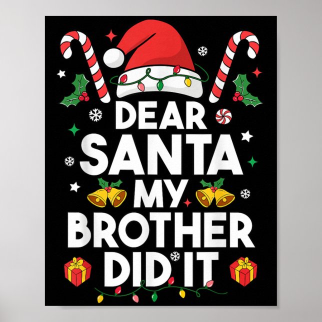 Affiche Cher Père Noël Mon Frère L'A Fait Drôle Les Garçon (Devant)