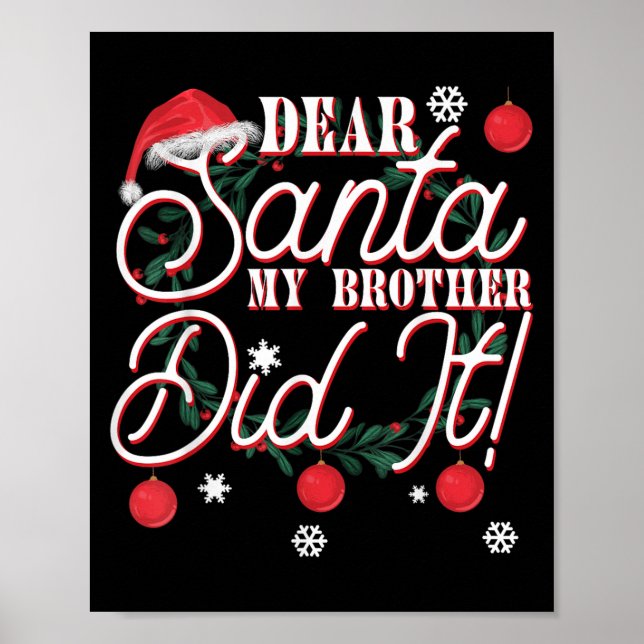 Affiche Cher Père Noël Mon Frère L'a Fait Frères  (Devant)