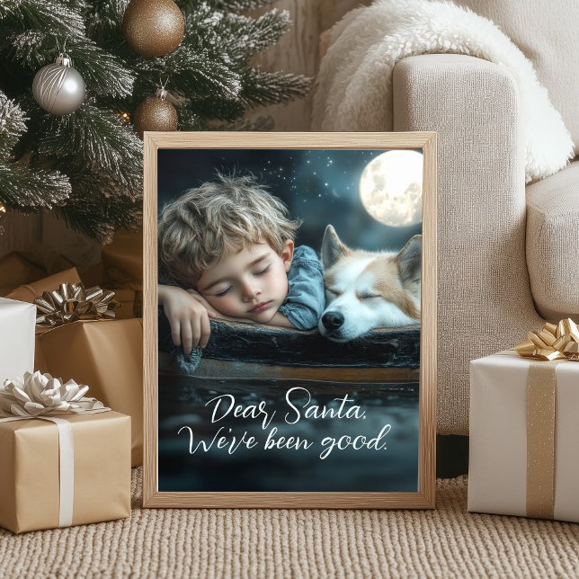 Affiche Cher Père Noël, nous avons été une bonne photo de  (Personalize your holiday decor this year!)