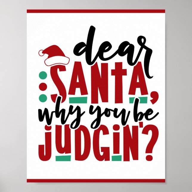 Affiche Cher Père Noël, pourquoi vous faites preuve de jug (Devant)