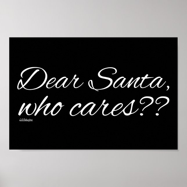 AFFICHE CHER PÈRE NOËL, QUI SE SOUCIE ? ? (Devant)