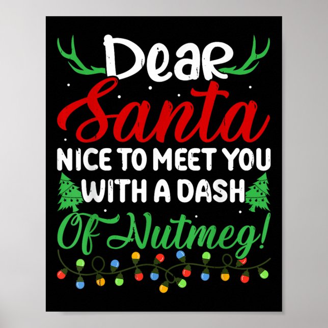 Affiche Cher Père Noël Ravi De Vous Rencontrer Avec Un Das (Devant)