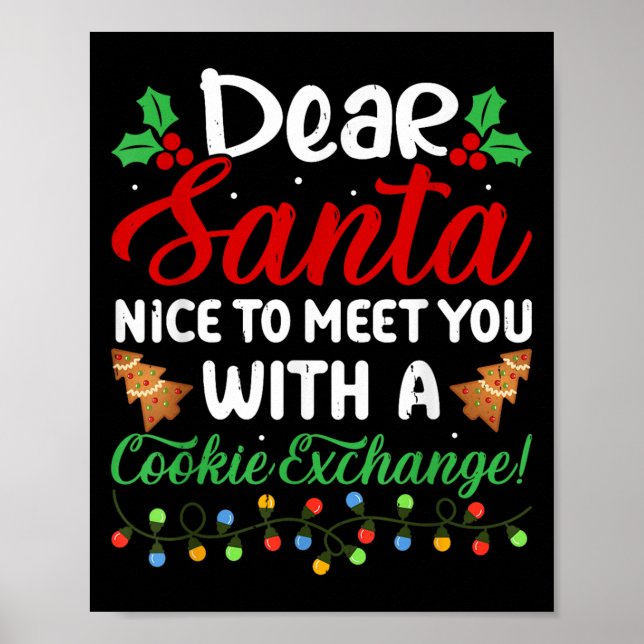 Affiche Cher Père Noël Ravi De Vous Rencontrer Avec Un Éch (Devant)