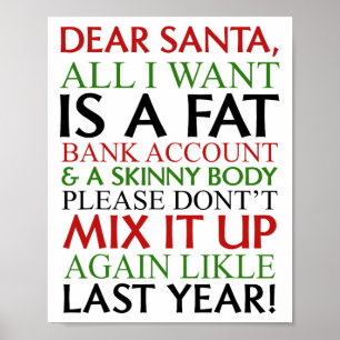 Affiche Cher Père Noël, Tout Ce Que Je Veux, C'Est Un Comp