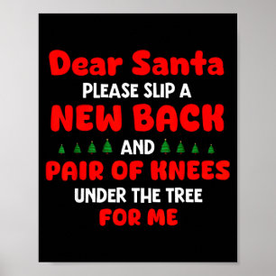 Affiche Cher Père Noël Veuillez Glisser Nouveau Dos Et Pai