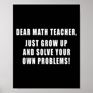 Affiche Cher professeur de mathématiques juste grandir Cit