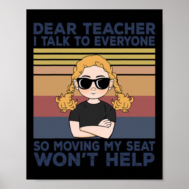 Affiche Cher Professeur, Je Parle À Tout Le Monde Qui Dépl (Devant)