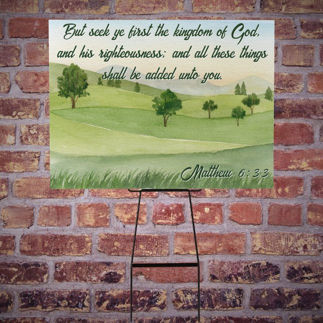 Affiche Cherchez Ye d'abord le Royaume Hiver Arbre paysage (Seek Ye First the Kingdom Winter Tree Landscape Poster
(larger option))