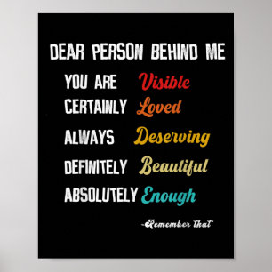 Affiche Chère personne derrière moi Visible Loved Mérving 