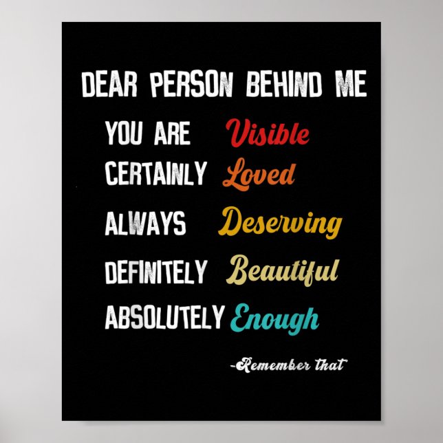Affiche Chère personne derrière moi Visible Loved Mérving  (Devant)